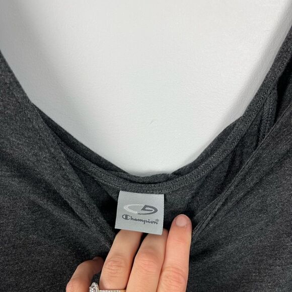 Champion Grey Athletic Open Back Long Sleeve Top S - Picture 2 of 5